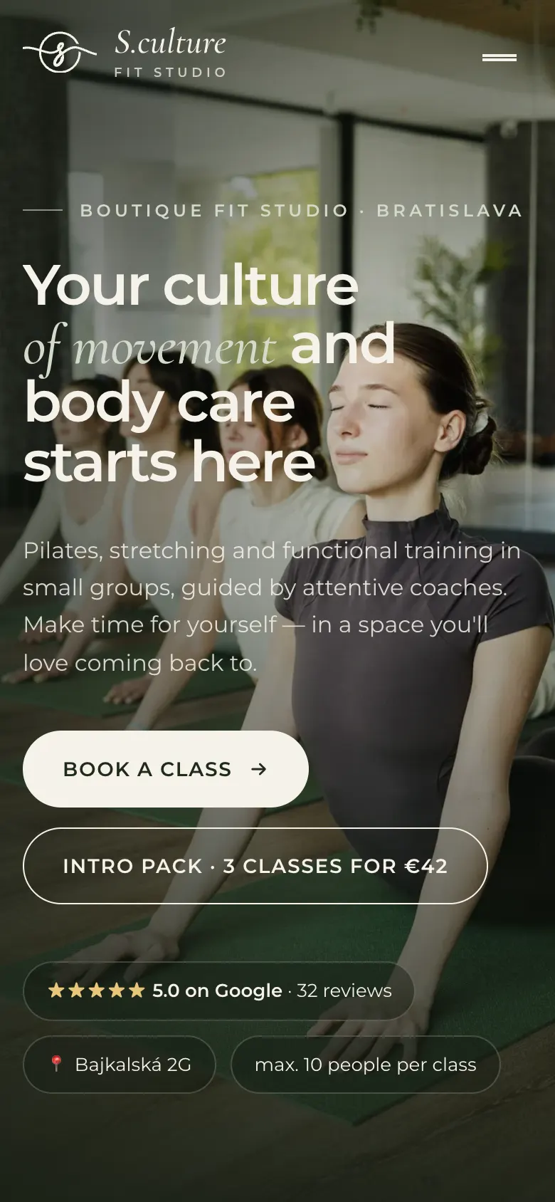 S.culture home page on a phone
